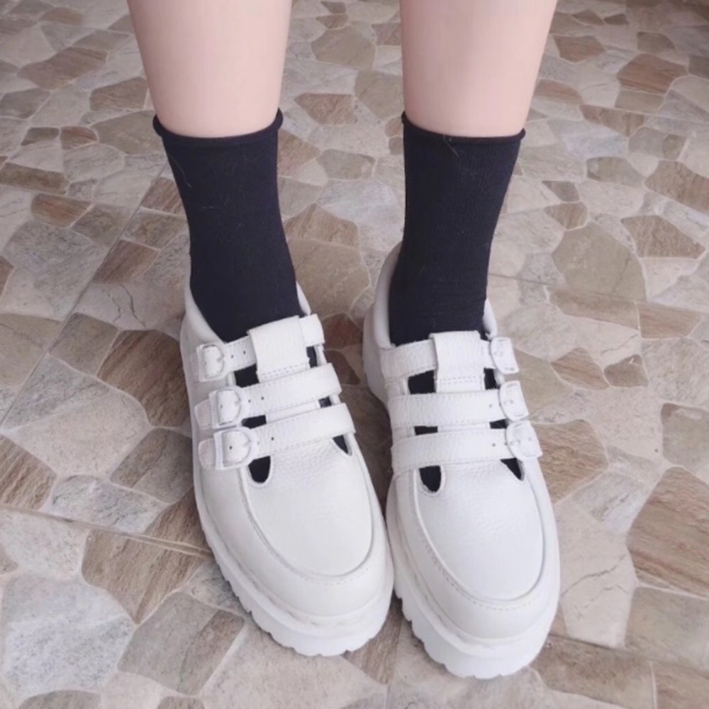 Dr. Martens Freya Aunt Sally Maryjanes Platform Triple Strap Maryjane Shoes